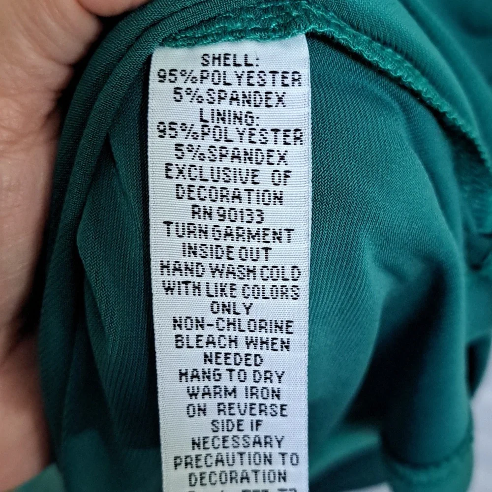 Bob Mackie Teal Green Sequin/Gem Lined Formal Dress. Size 2X NWT - Picture 10 of 11